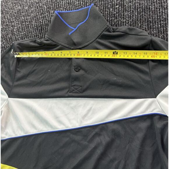 Lacoste Sport Polo Shirt Mens M Colorblock Golf Tennis Green Black Stripe - Picture 7 of 10